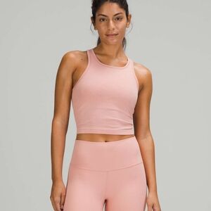 Lululemon Ebb To Street Racerback Crop Tank Pink Puff